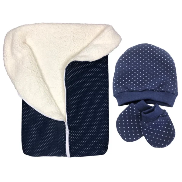 Kit Saída de Maternidade Bebê - Saco de Dormir, Touca e Luvas 100% Algodão para Recém-Nascido - Image 7