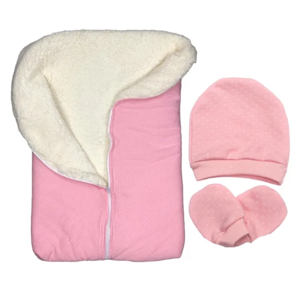Kit Saída de Maternidade Bebê - Saco de Dormir, Touca e Luvas 100% Algodão para Recém-Nascido - Image 6