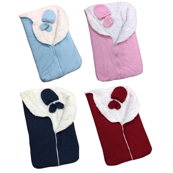 Kit Saída de Maternidade Bebê - Saco de Dormir, Touca e Luvas 100% Algodão para Recém-Nascido - Image 10