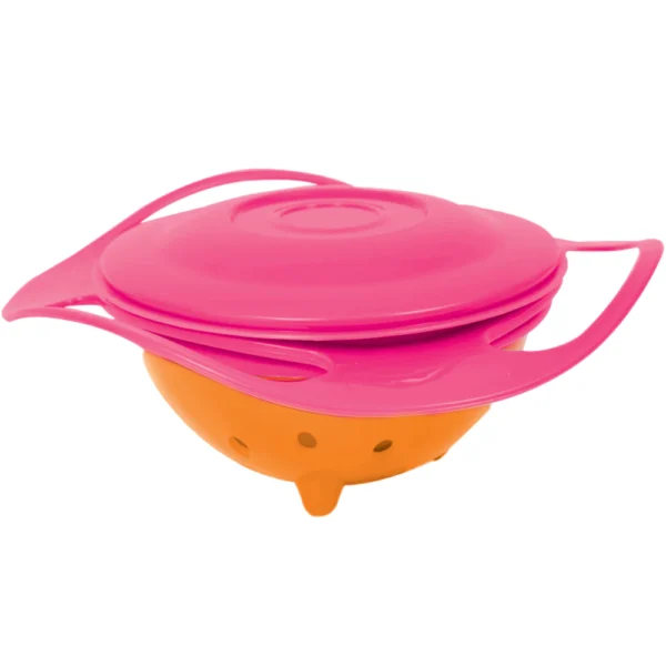 Prato Mágico Infantil Giratório 360º Buba Rosa com Tampa – A Solução Perfeita para Refeições Sem Bagunça! - Image 4
