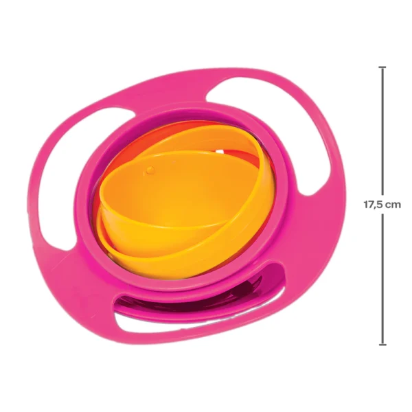 Prato Mágico Infantil Giratório 360º Buba Rosa com Tampa – A Solução Perfeita para Refeições Sem Bagunça! - Image 2