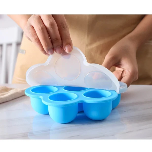 Porta Pote Papinha Recipiente Fundo De Silicone Com 6 Divisórias e tampa para introdução alimentar - Image 9