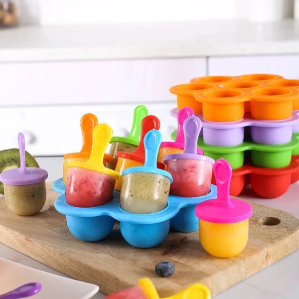 Porta Pote Papinha Recipiente Fundo De Silicone Com 6 Divisórias e tampa para introdução alimentar - Image 3